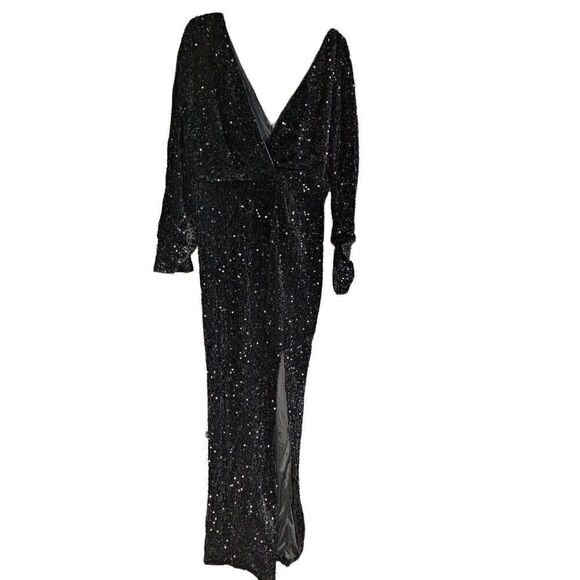 Fashion Nova black sequin gown XL - Picture 1 of 8